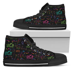 Rainbow Scatter Design "Open Road Girl" Women's High Top Sneakers - Painteye