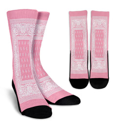 Pink Bandanna Crew Socks - Painteye