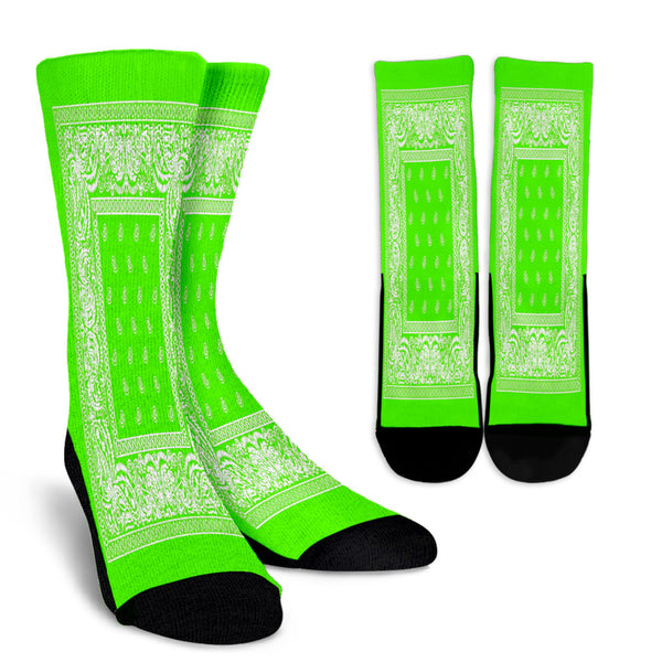Green Bandanna Crew Socks - Painteye