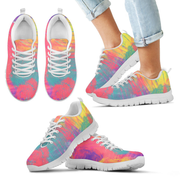 Colourful White Kids Sneakers - Painteye