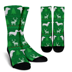 Ugly Christmas Sweater Socks With Dachshunds - Painteye