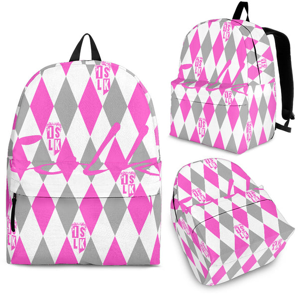 Pink Argyle Backpack
