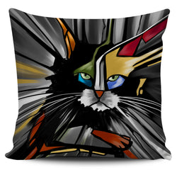 Abstract Cat  Pillow Cover - Painteye