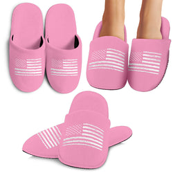 Pink USA Flag Slippers - Painteye