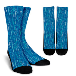 Blue Music Crew Socks - Painteye