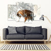 Tigers in Snow 4 Piece Framed Canvas