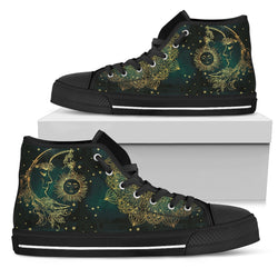 Sun & Moon  Black Sole High Top Shoes - Painteye