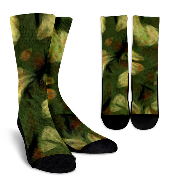 Abstract Camo Hidden Skulls Crew Socks - Painteye