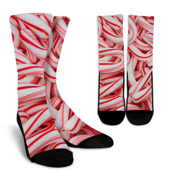 Candy Canes Crew Socks - Painteye