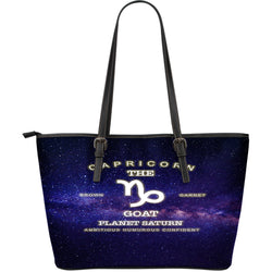 NP Zodiac Capricorn Leather Tote Bag