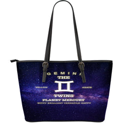 NP Zodiac Gemini Leather Tote Bag