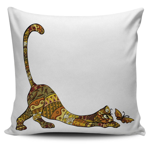 The Cat and the Butterfly Pillow Cover - Painteye