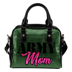 NP Army Mom Leather Shoulder Handbag