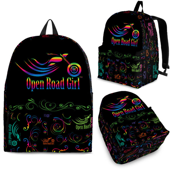 TEAL Open Road Girl Scatter Design Backpack - Painteye