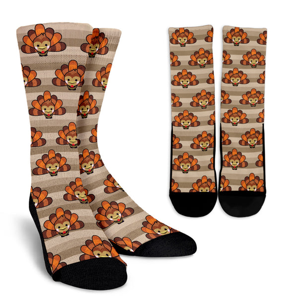 Thanksgiving Turkeys  Crew Socks - Painteye