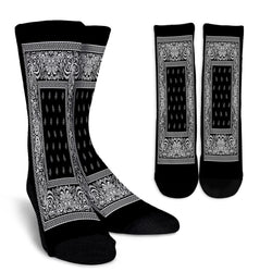 Black Bandanna Crew Socks - Painteye