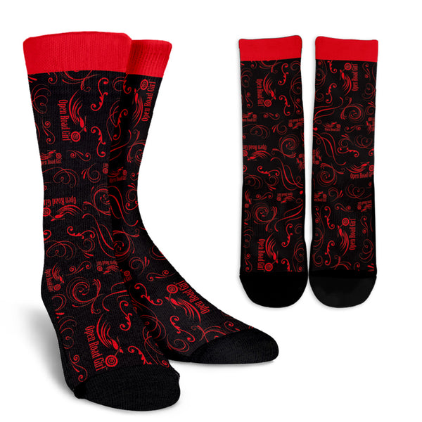 RED Scatter Road Girl Socks - Painteye