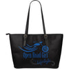 BLUE It's a Lifestyle Open Road Girl LARGE PU LEATHER Tote