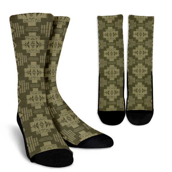 Seven Tribes Brown & Tan Crew Socks - Painteye