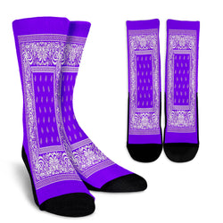 Purple Bandanna Crew Socks - Painteye