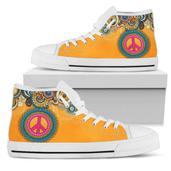 Peace Sign Women's High Top Sneakers - Painteye