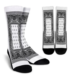 White Bandanna Crew Socks - Painteye