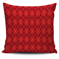Red Argyle Pillow Cover - Painteye