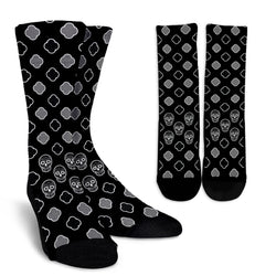 Hidden Skulls Pattern Black Socks - Painteye