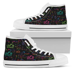 RAINBOW SCATTER DESIGN OPEN ROAD GIRL Women's High Top - Painteye