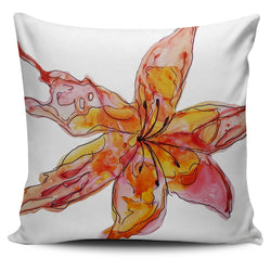 Sunset Lily Throw Pillow Cover - Painteye