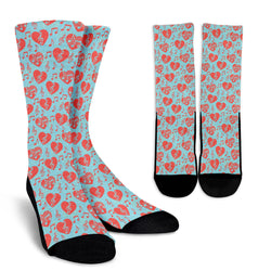 Musical Hearts Crew Socks - Painteye