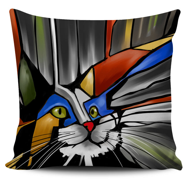 Abstract Cat Pillow Cover 2 - Painteye