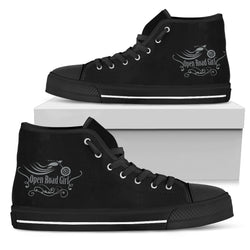 Black and Grey "Open Road Girl" Women's High Top Sneakers - Painteye