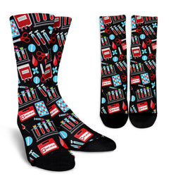 Phlebotomist Patterned  Crew Socks - Painteye