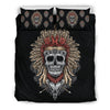 Tribal Chief Skull - Bedding Set (Black) - Painteye