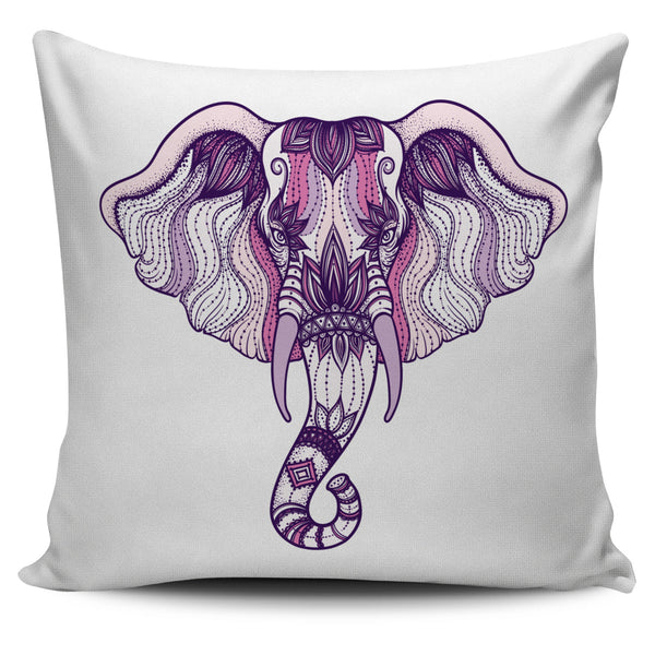 Purple Mandala Elephant Pillow Cover - Painteye