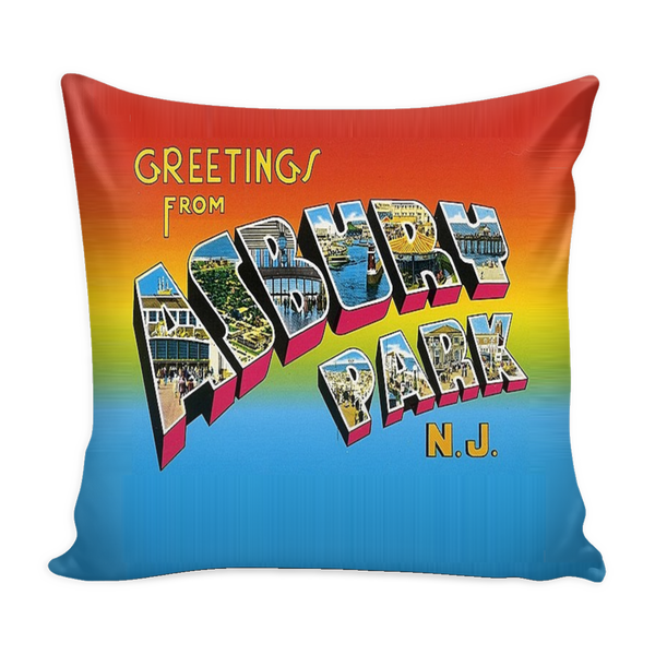 "Greetings From Asbury Park" Pillow with Insert - Painteye