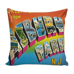"Greetings From Asbury Park" Pillow  16"x16" - Painteye