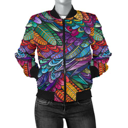 Boho Feather 3 Bomber Jacket