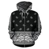 Black Bandanna Zip Up Hoodie - Painteye