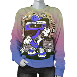 Amped Guitar All Over Print Women's Sweater for Musicians and Music Freaks - Painteye