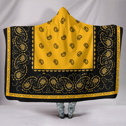 Ultimate Yellow and Black Hooded Bandana Blanket