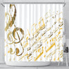 Golden Music Notes Shower Curtain - Painteye