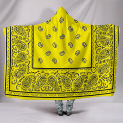 Ultimate Yellow and Black Hooded Bandana Blanket