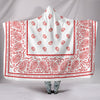 Ultimate White with Red Hooded Bandana Blanket