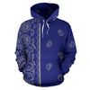 Blue and Gray Bandana Pullover Hoodie