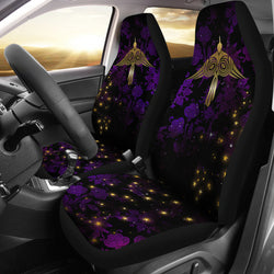 Bird in Flight Purple Damask Car Seat Covers