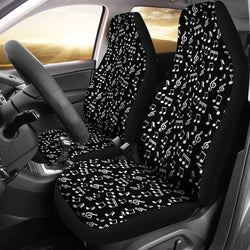 Car Seat Covers Black Music Note Design - Painteye