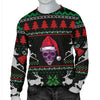 Ugly Christmas Santa Skull Black Men's Sweater - Painteye