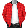 Red Argyle Mens Bomber Jacket - Painteye